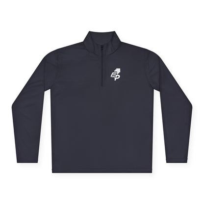 Quarter-Zip Pullover White Logo