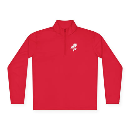Quarter-Zip Pullover White Logo