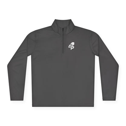 Quarter-Zip Pullover White Logo