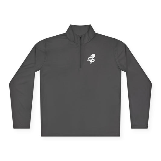 Quarter-Zip Pullover White Logo
