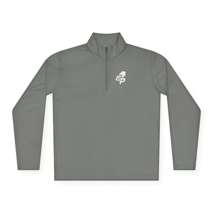 Quarter-Zip Pullover White Logo